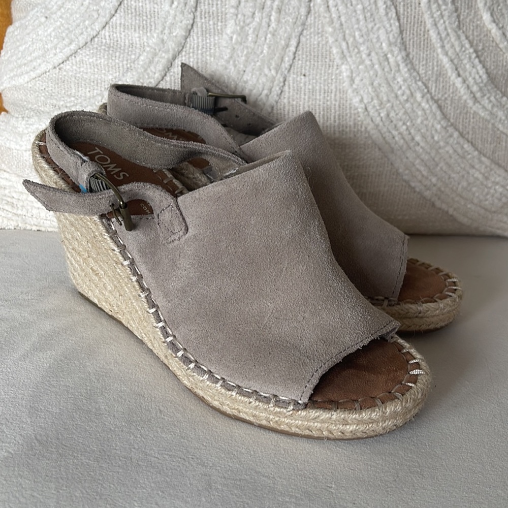 Desert Taupe Suede Women’s Monica Wedges - Picture 2 of 2